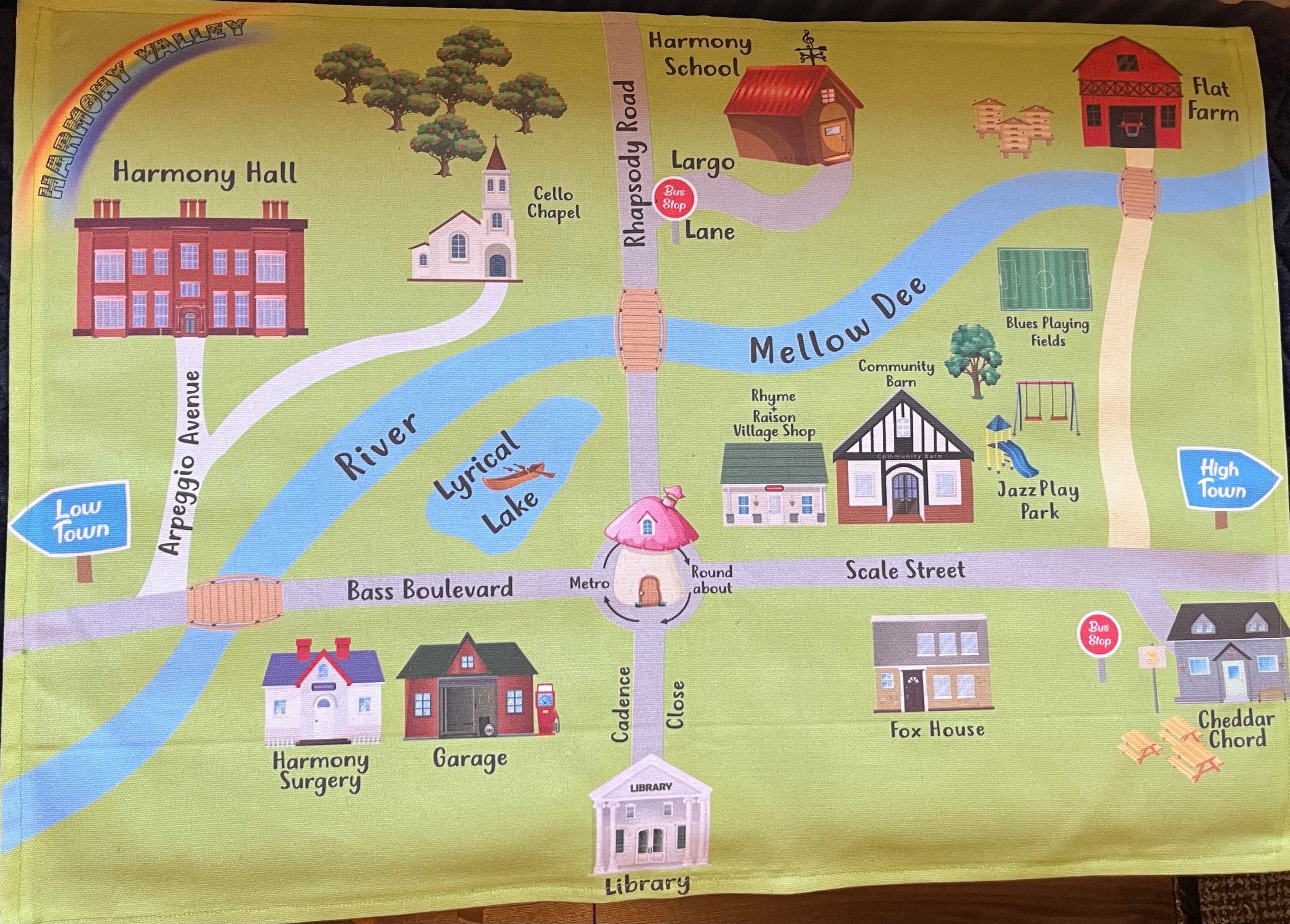 Large Harmony Valley Map Mat